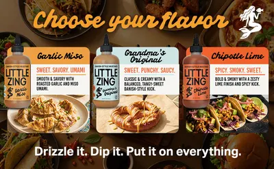 Presents the Little Zing Danish-style mustard lineup so shoppers can see the available flavor options and choose the one that suits them. Breaks down each flavor with its taste descriptors and…