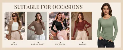 Shows the top being worn across multiple occasions so shoppers can see it works for work, casual days, vacations, and dates. Shows real-world styling photos that help shoppers picture wearing the…