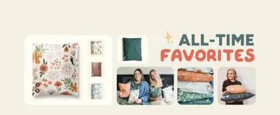 Showcases popular mailer and packaging styles with people in a gifting-friendly context to help shoppers picture packages that feel special. Displays multiple popular mailer designs and customer…