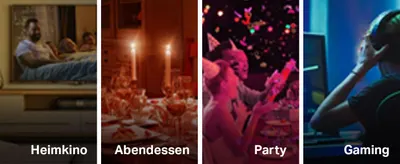 Shows the light used across four different scenarios so shoppers can see its versatility for every room and mood.