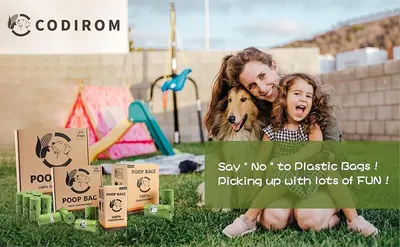 Introduces the Codirom brand and its eco-friendly dog poop bags, emphasizing the fun and environmental benefits of the product. Demonstrates the product's use in a family setting, showing how it…
