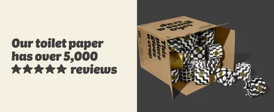 Builds credibility and trust by highlighting the large number of positive customer reviews for the product. Shows the product packaging and multiple rolls included to demonstrate value and quantity…