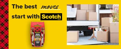Demonstrates the product in a moving scenario, showing how Scotch Box Lock tape is essential for securing boxes during relocation.