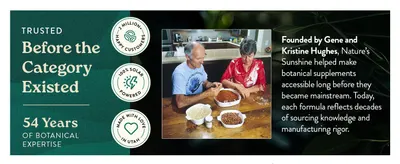 Communicates the brands 54-year history and founder story to build trust and credibility with shoppers by emphasizing botanical expertise and longevity in the industry.