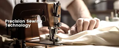 Communicates the quality and precision of the sewing technology used in the product to reassure shoppers of craftsmanship and attention to detail.