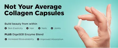 Highlights multiple distinct benefits of the collagen supplement including skin elasticity, hair, nails, joints, plus enhanced bioavailability and absorption to differentiate from average…