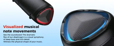 Shows the diaphragm moving with the music to convey rich bass and detail in an engaging way.
