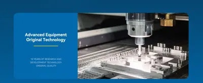 Shows advanced machinery and original technology in a segmented panel layout to reassure shoppers about engineering capability and product quality.