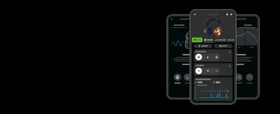 Showcases the companion app's sound customization and monitoring screens to build confidence in the product's smart features.