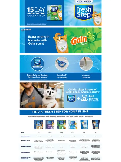 Premium A+ Content for Amazon.com : Fresh Step Advanced Clumping Litter with Febreze Freshness with Gain Scent