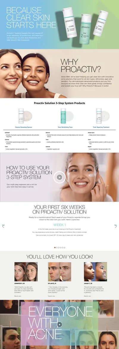 Premium A+ Content for Amazon.com: Proactiv 3 Step Acne Treatment
