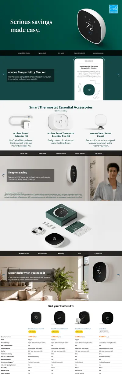 Premium A+ Content for New 2025 ecobee Smart Thermostat Essential