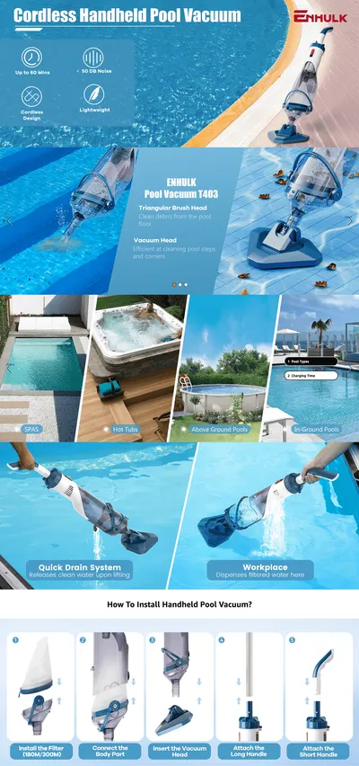 Premium A+ Content for Amazon.com : Pool Vacuum for Above Ground Pool with a Telescopic Pole