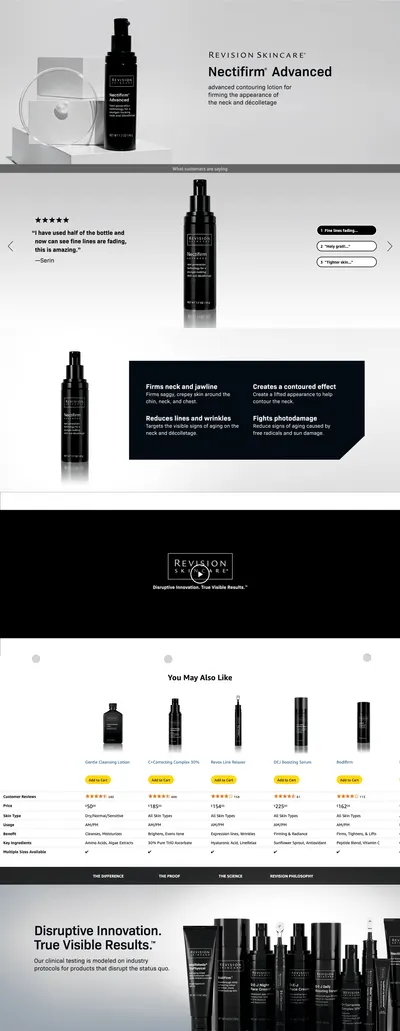 Premium A+ Content for Amazon.com: Revision Skincare Nectifirm® Advanced