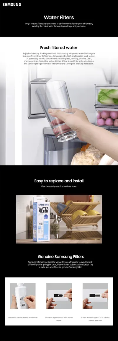 Premium A+ Content for Amazon.com: SAMSUNG Genuine Filter for Refrigerator Water and Ice
