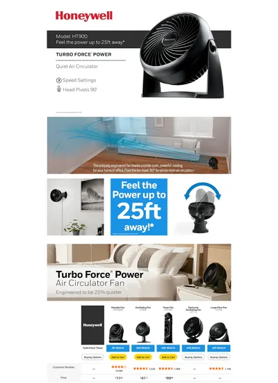Premium A+ Content for Amazon.com: Honeywell Turboforce Fan