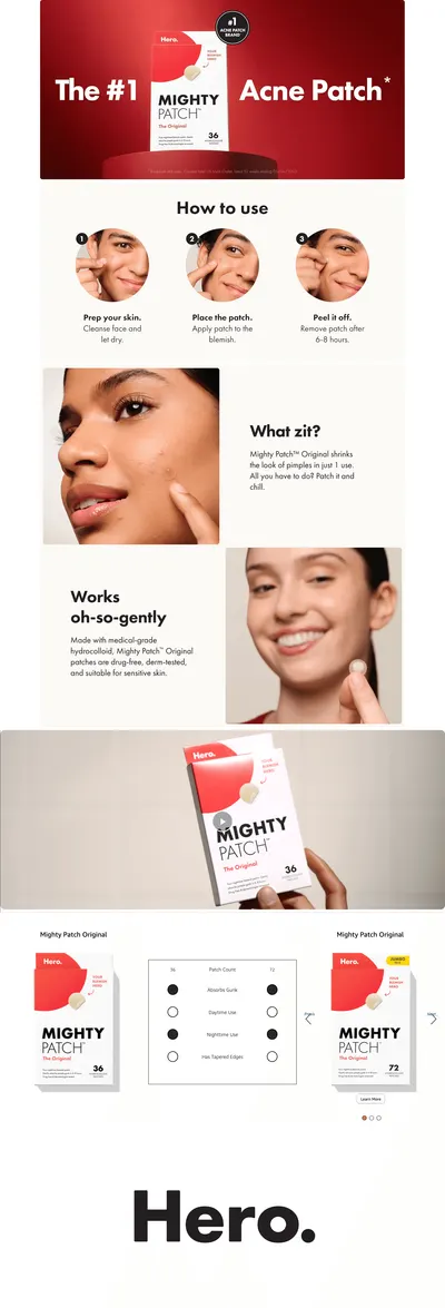 Premium A+ Content for Amazon.com : Mighty Patch™ Original patch from Hero Cosmetics