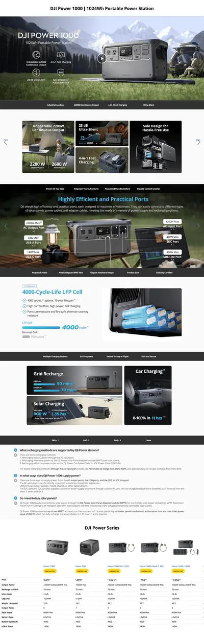 Premium A+ Content for Amazon.com: DJI Power 1000 Portable Power Station