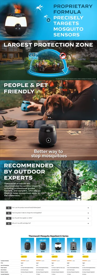 Premium A+ Content for Amazon.com: Thermacell Mosquito Rechargeable Repeller Refills; Compatible with…