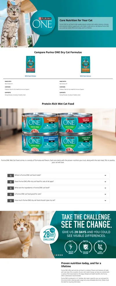 Premium A+ Content for Amazon.com : Purina ONE Natural Dry Cat Food
