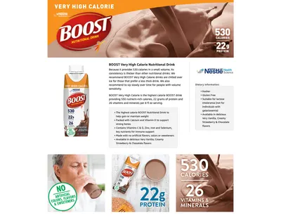 Premium A+ Content for Amazon.com: BOOST Very High Calorie Nutritional Drink