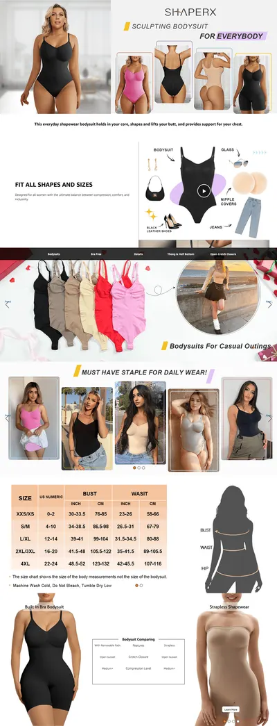 Premium A+ Content for SHAPERX Women's Shapewear Bodysuit Tummy Control Body Shaper Seamless Sculpting Snatched…