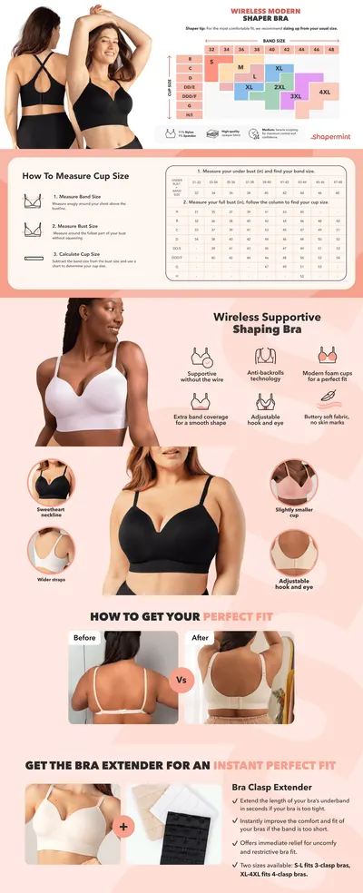 Premium A+ Content for SHAPERMINT Bras for Women