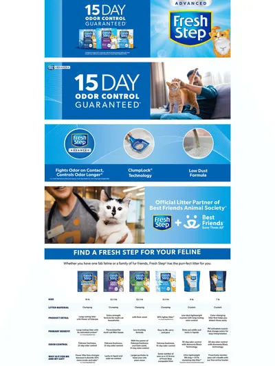 Premium A+ Content for Amazon.com : Fresh Step Advanced Multi Cat Clumping Litter with Febreze Freshness