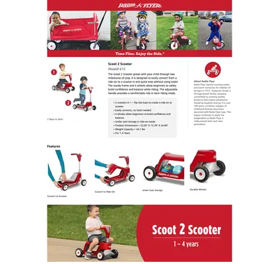 Premium A+ Content for Amazon.com: Radio Flyer Scoot 2 Scooter