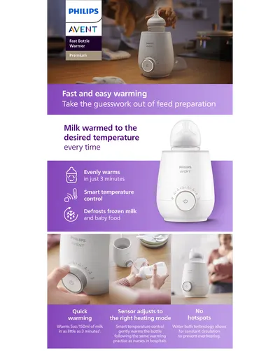 Premium A+ Content for Amazon.com : Philips Avent Premium Fast Bottle Warmer