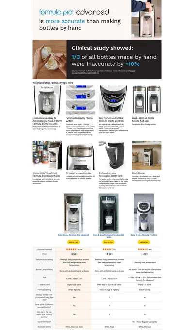 Premium A+ Content for Amazon.com : Baby Brezza New and Improved Formula Pro Advanced Formula Dispenser Machine