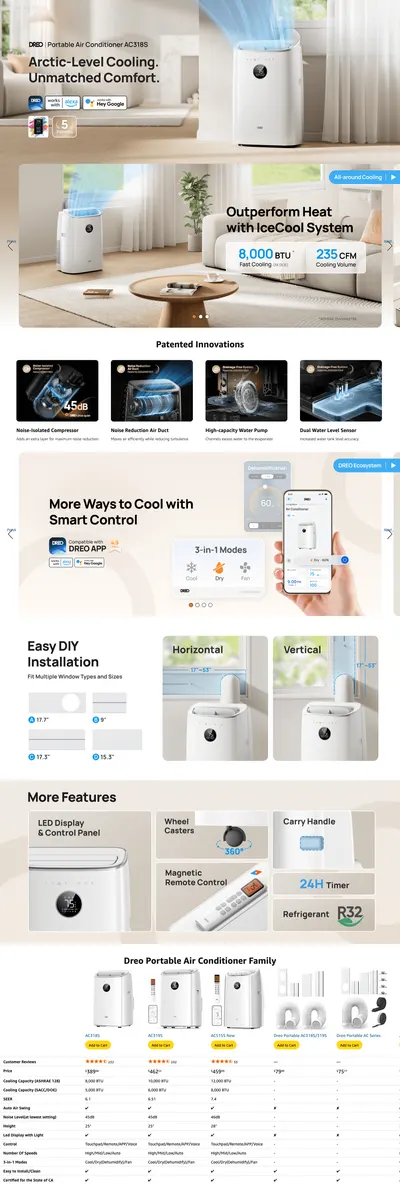 Premium A+ Content for Amazon.com: Dreo Portable Air Conditioners