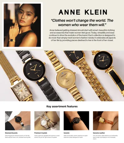 Premium A+ Content for Amazon.com: Anne Klein Women's AK/2245RTST Premium Crystal Accented Rose Gold-Tone and…