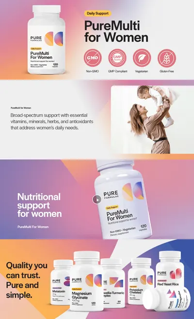 Premium A+ Content for Amazon.com: PureFormulas PureMulti