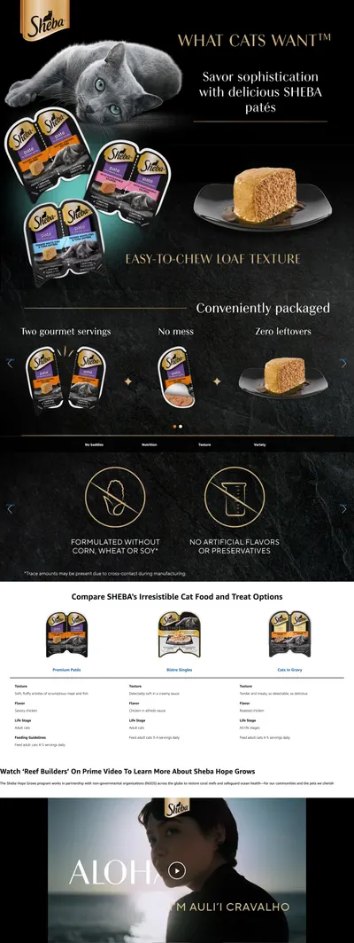 Premium A+ Content for Amazon.com: Sheba Perfect Portions Wet Cat Food Pate with Sustainable Salmon
