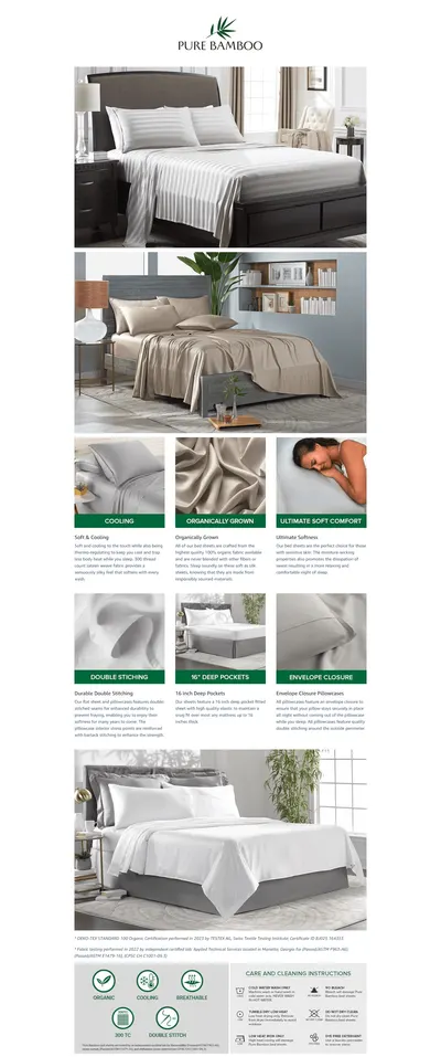 Premium A+ Content for Amazon.com: King Sheets by Pure Bamboo