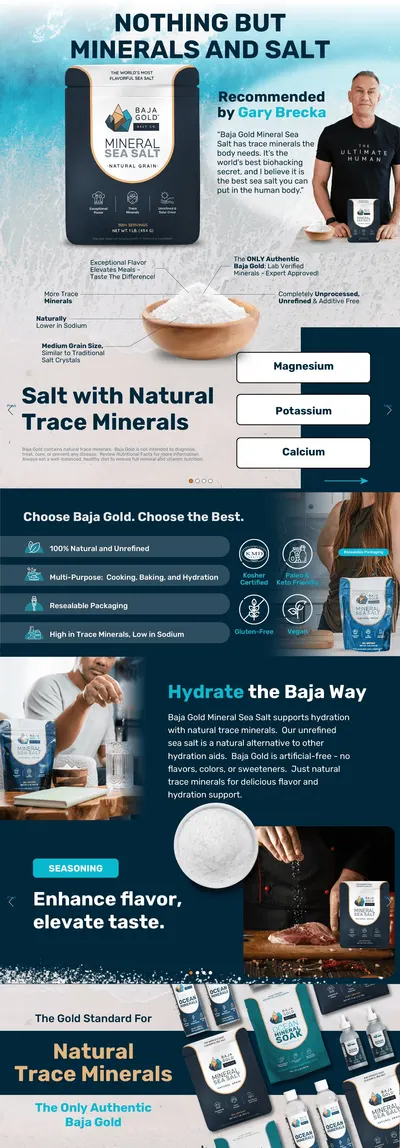 Premium A+ Content for Amazon.com : Baja Gold Mineral Sea Salt
