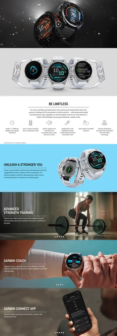 Premium A+ Content for Amazon.com: Garmin fēnix® 8