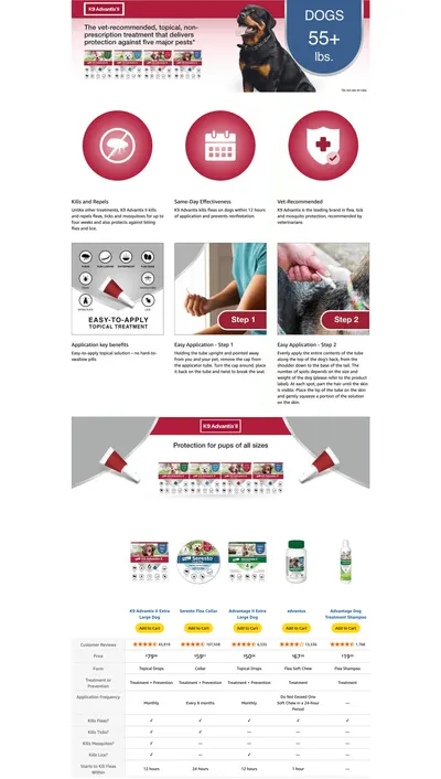 Premium A+ Content for Amazon.com: K9 Advantix II XL Dog Vet-Recommended Flea