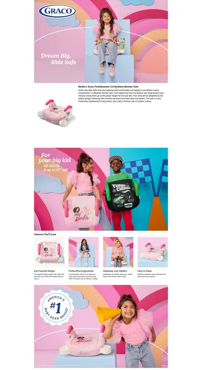Premium A+ Content for Amazon.com : Graco TurboBooster 2.0 Backless Booster Car Seat