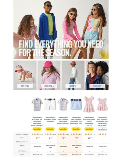 Premium A+ Content for Amazon.com: The Children's Place Boy's Long Sleeve Button Down Shirts: Clothing