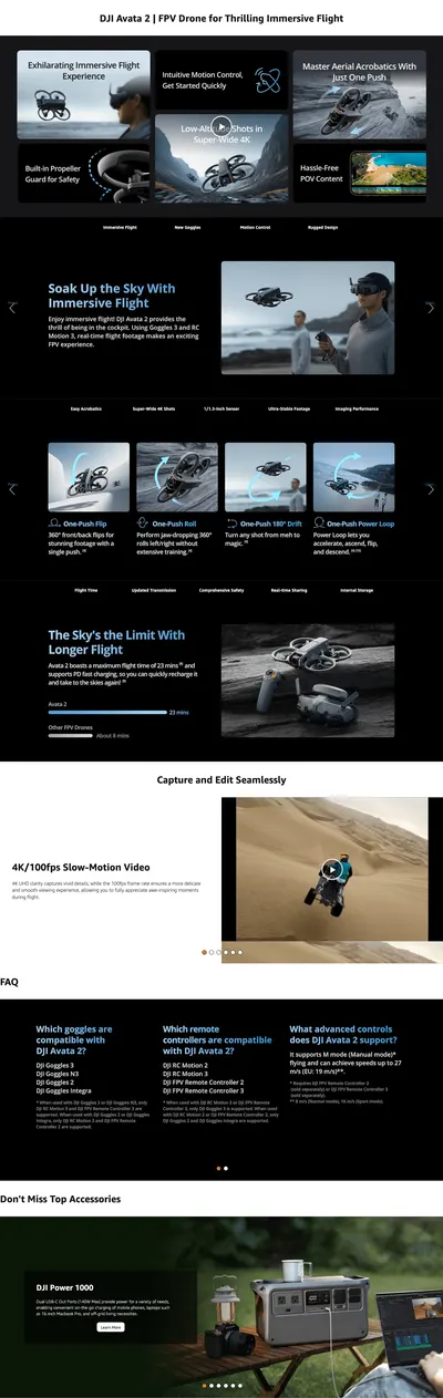 Premium A+ Content for Amazon.com: DJI Avata 2 Fly More Combo (3 Batteries)