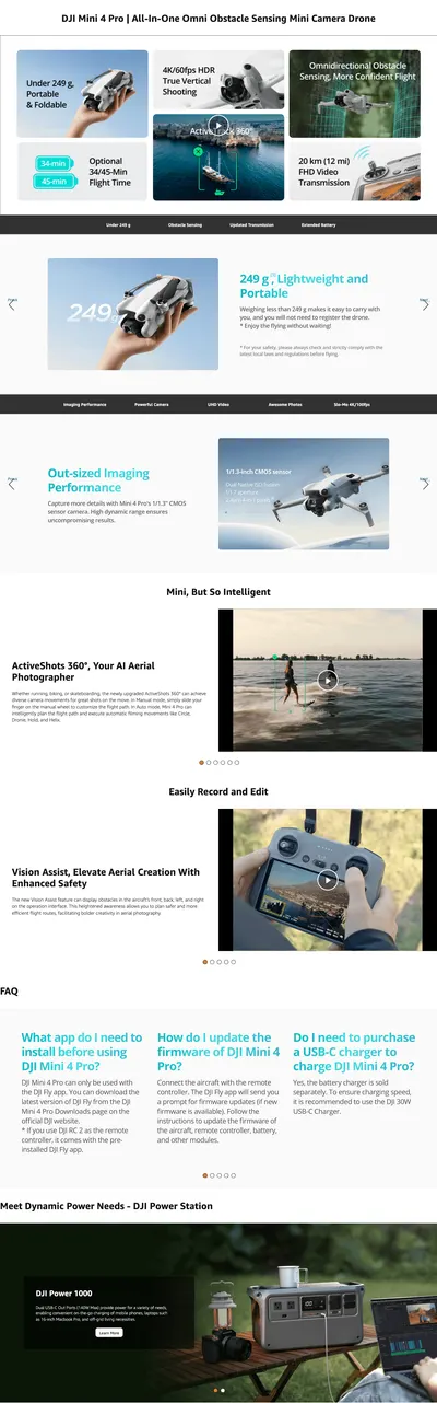 Premium A+ Content for Amazon.com: DJI Mini 4 Pro Fly More Combo Plus with DJI RC 2