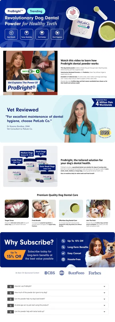 Premium A+ Content for Amazon.com : PetLab Co. ProBright Dental Powder