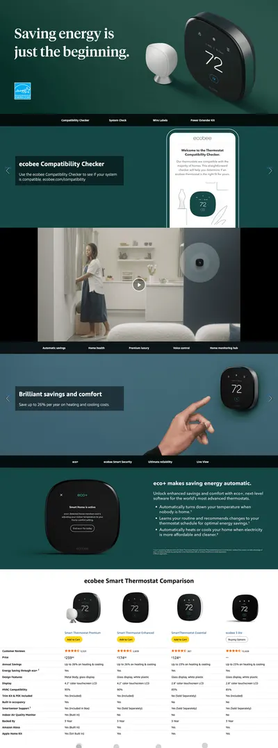 Premium A+ Content for Amazon.com: ecobee Smart Thermostat Premium with Smart Sensor and Air Quality Monitor