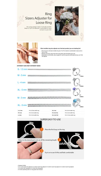 Premium A+ Content for Amazon.com: Ring Sizers for Loose Rings