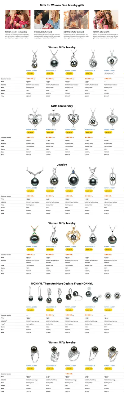 Premium A+ Content for Amazon.com: NONNYL Gifts for Women Wife-Tahitian-Black-Pearl-Necklace-Gift for Wife…