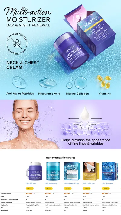 Premium A+ Content for Amazon.com: MAREE Neck Cream