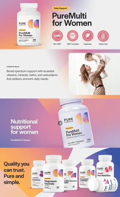 Premium A+ Content for Amazon.com: PureFormulas PureMulti