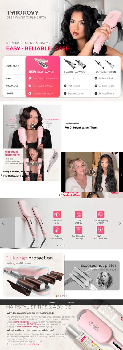 Premium A+ Content for Amazon.com: Curling Iron Hair Crimper Waver